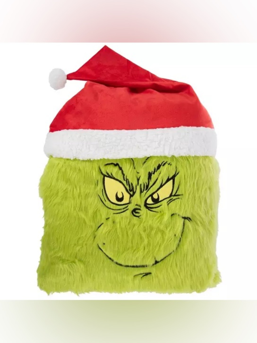Santa Grinch Fuzzy Pillow